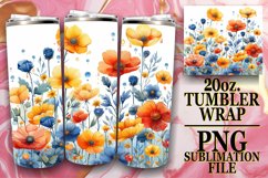 Vibrant Meadow of Flowers Tumbler Sublimation Product Image 1
