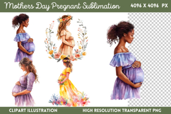 Mothers Day Pregnant Sublimation PNG Product Image 1