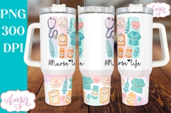 Nurse life 40oz tumbler wrap sublimation PNG, Nurse Tumbler Product Image 3