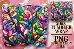 Colorful 20oz Wrap Stained Glass Tree Tumbler Sublimation Product Image 1