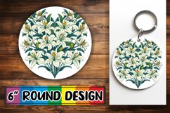Heart of Flowers Round Design Sublimation Art PNG Product Image 1