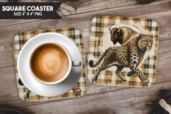 Cute Animals Square Coaster PNG Bundle, Digital Coaster Set Product Image 11