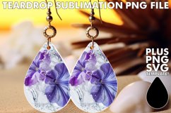 Lily Reflections: Sublimation Teardrop Earrings Designs Art Product Image 1