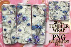 Sparkling Flower Pattern Tumbler Wrap - Summer Vibes Product Image 1