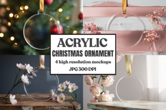 Acrylic Christmas Ornament Mockups , acrylic blank mockup Product Image 1
