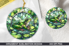 Cute Frog Stained Glass Ornament PNG, Digital Download File Product Image 1