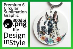 Stylish Round Dog Sublimation Keychain Product Image 1