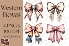 Western Style Bow PNG, Cute Cowboy, Cowgirl Coquette Png Product Image 1