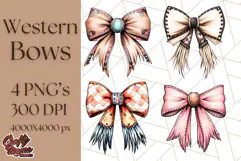 Western Style Bow PNG, Cute Cowboy, Cowgirl Coquette Png Product Image 1