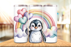 Valentine’s Day Cute Penguin Tumbler Wrap PNG Big Bundle Product Image 3