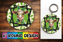 Radiant Sublimation Ornaments, Cute Cow Product Image 1