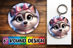 Bright Circle Ornaments Design, 3D Dog Product Image 1