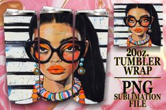 Melanin Marvel: Bold Striped Portrait Tumbler, 20oz Product Image 1