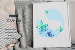 Sublimation Watercolor Sea Animals Painting. Product Image 3