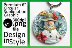 Festive Snowman Sublimation Round Design Winter Magic Product Image 1