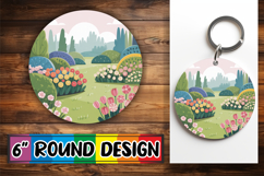 Bright Ornaments Round Sublimation PNG, Spring Product Image 1