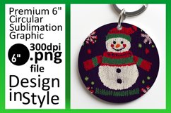 Charming Circle Design Sublimation PNG , Snowman Product Image 1