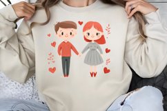 Cute Watercolor Valentines Day Clipart PNG Product Image 1