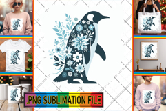 Cheerful PNG Sublimation Art, Flower Animals Product Image 1
