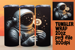 Bright 20oz Tumbler Wrap Design , Astronaut Product Image 1