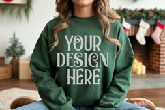 Forest Green Gildan 18500 Sweatshirt Mockup, Unisex mockups Product Image 1