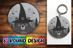 Halloween Boho Animal Round Design Autumn Keychain Product Image 1