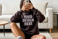 Dark Chocolate Gildan 18500 Hoodie Mockup, G18000 Hoodie Mod Product Image 1