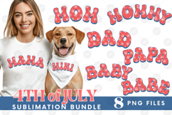 American Mama Papa 4th of July USA Cat Dog Paw DTF Bundle Product Image 1