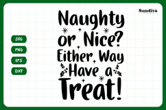 Christmas Treat Bag Quote SVG | Naughty or Nice? Product Image 3