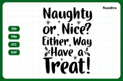 Christmas Treat Bag Quote SVG | Naughty or Nice? Product Image 3