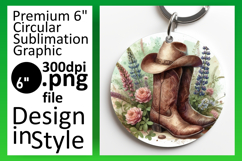 Elegant Circle PNG Keychain Design , Western Product Image 1
