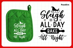 Christmas Pot Holder Quote SVG | Bake All Night Product Image 3