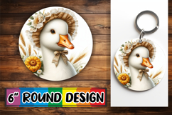 Enchanted Keychain Circle Design PNG, Goose Product Image 1