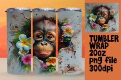 Spring Tumbler Wrap: 3D Hole in Wall with Cute Animals Product Image 1