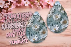 3D Flower Teardrop Earrings for Sublimation Floral Hole Product Image 1