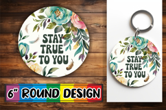 Radiant Round Coaster Design, Flower Quote Product Image 1