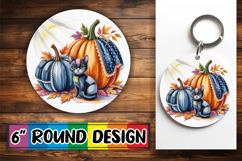 Cheerful Ornaments Circle PNG, Pumpkin Watercolor Product Image 1