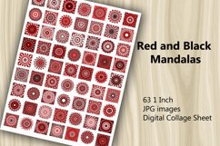 Digital Collage Sheet - Red Mandalas Product Image 1