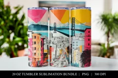 San Francisco Pop Art 20 oz Skinny Tumbler Sublimation PNG Product Image 1