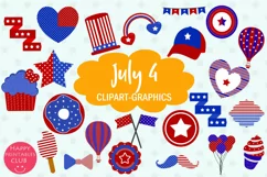 July 4 Clipart Graphics I Patriotic Clipart Product Image 1