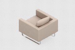 Isometric Arm Chair 3D isolated render Product Image 1