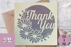 Thank you card| Paper cutting | thank you card SVG Product Image 1