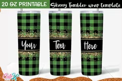 Green plaid St. Patricks day 20 Oz. Skinny Tumbler Product Image 1