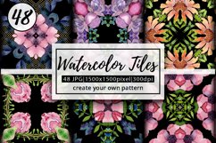 watercolor floral Pattern Tiles | flower background Product Image 1