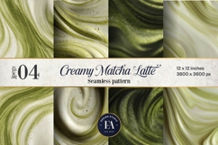 Matcha Latte Swirl Pattern, Creamy Matcha Abstract Paper Product Image 1