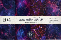 Neon Cobweb Digital Papers, Spooky texture Product Image 1