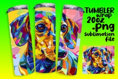 Dynamic Abstract Dog Wrap 20oz Sublimation Art Product Image 1