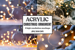 Acrylic Christmas Ornament Mockup , christmas ornament mocku Product Image 1