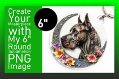 Vibrant Dog Illustration Sublimation Circle Keychain Product Image 1