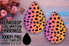 Colorful Glittery Leopard Print Teardrop Earring Product Image 1